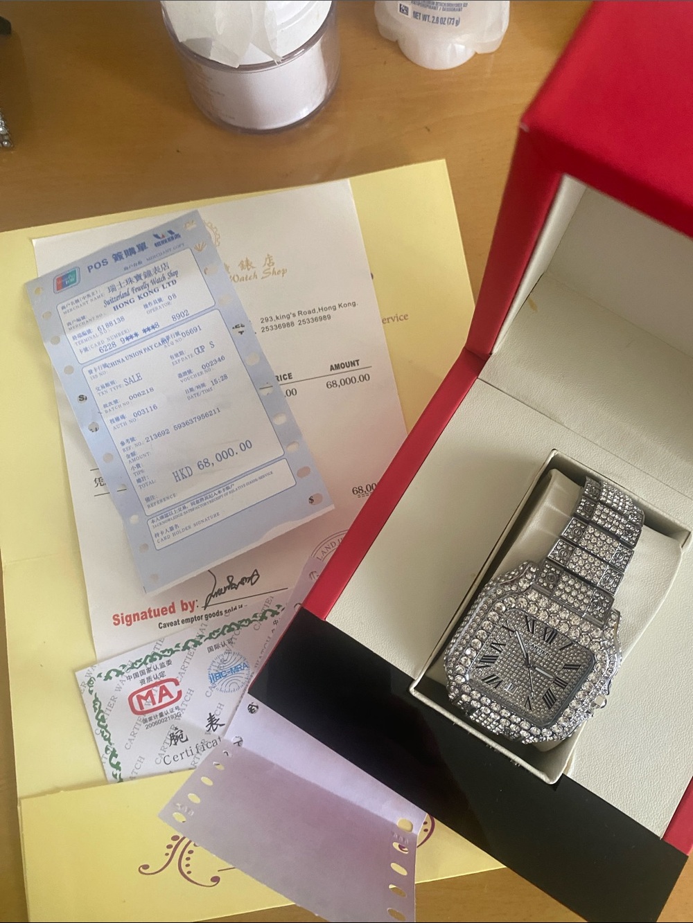 Cartier Silver Crystal-Embellished Women's Bracelet Watch - Picture 9 of 10